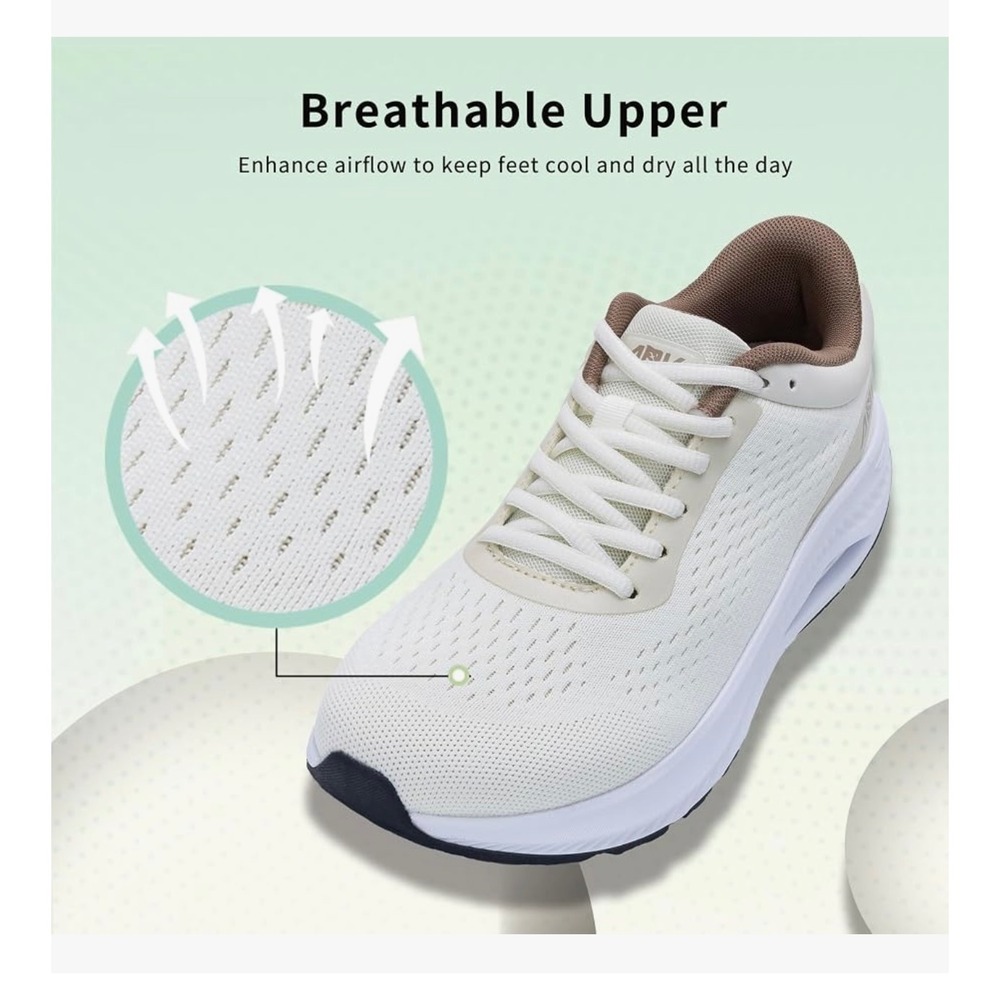 GyeBea ADV Womens Orthopedic Walking Sneakers Wide Toe Box Off White Size 9 - Picture 4 of 6